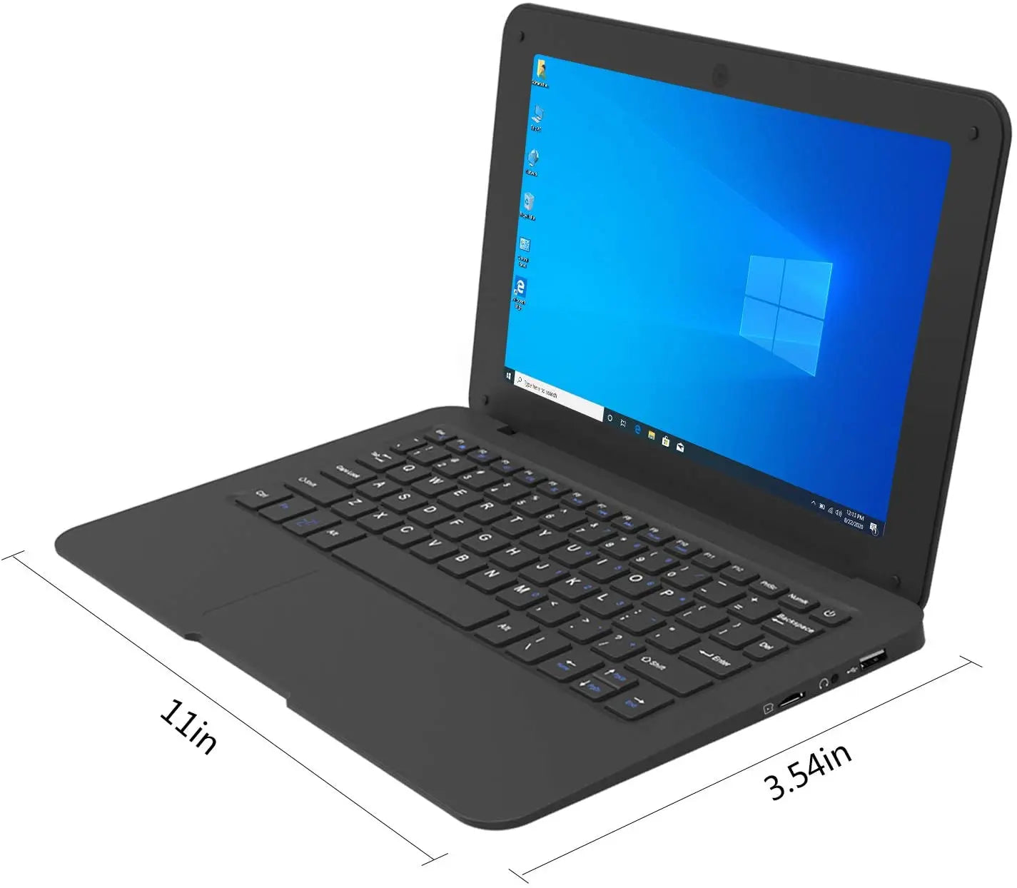 10.1Inch Portable Laptop Mini Computer Ultra Thin Notebook with Intel Atom N3330 6GB RAM and 64GB Storage with Windows10 OS