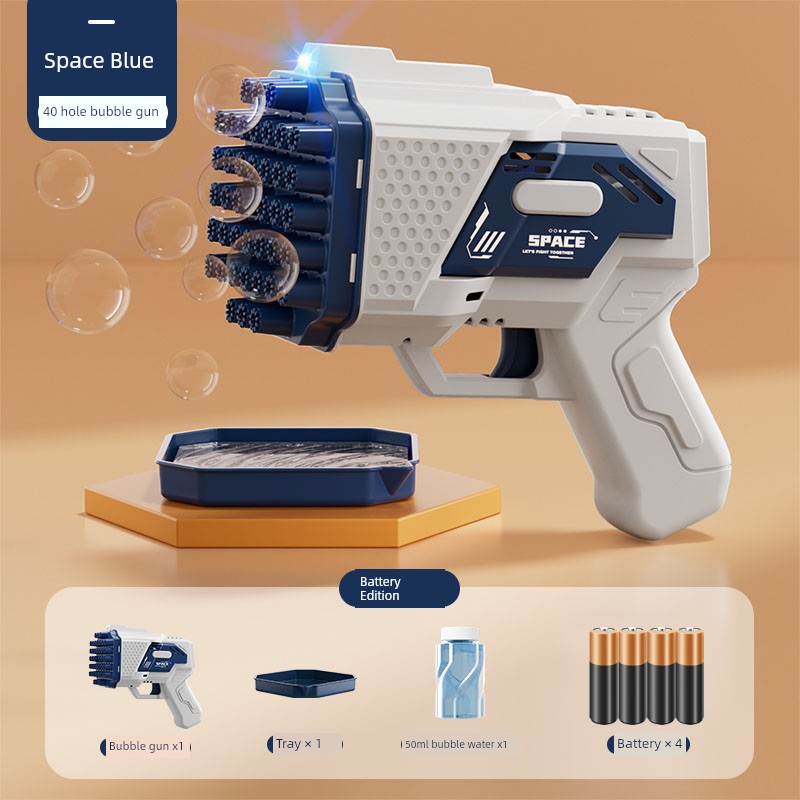 2025 New Arrival Bubble Machine Male Baby Automatic Lighting Gatling Toy Girl 105 Hole Handheld Bazooka