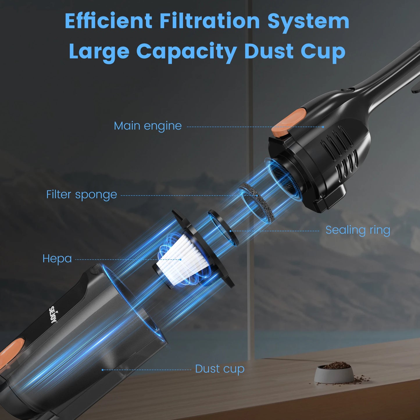 Sejoy Corded Vacuum Cleaners 15Kpa Powerful Suction 600W Motor 2 in 1 Stick Handheld