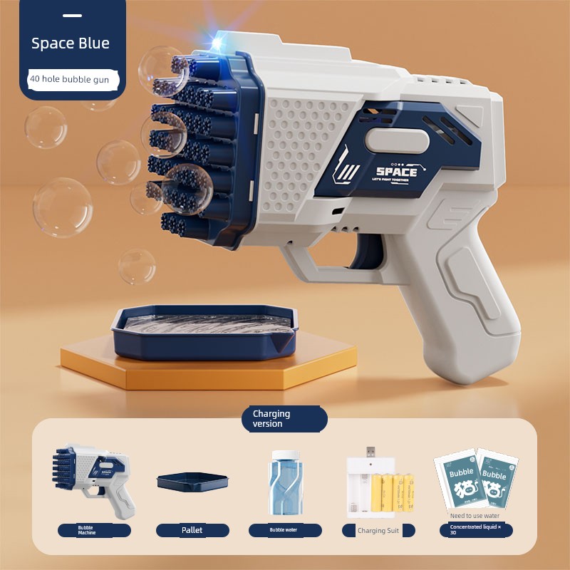 2025 New Arrival Bubble Machine Male Baby Automatic Lighting Gatling Toy Girl 105 Hole Handheld Bazooka
