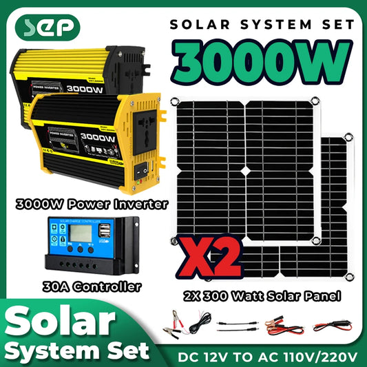 Solar Panel with 30A Controller off grid solar system solar energy systems set Camping Car Boat