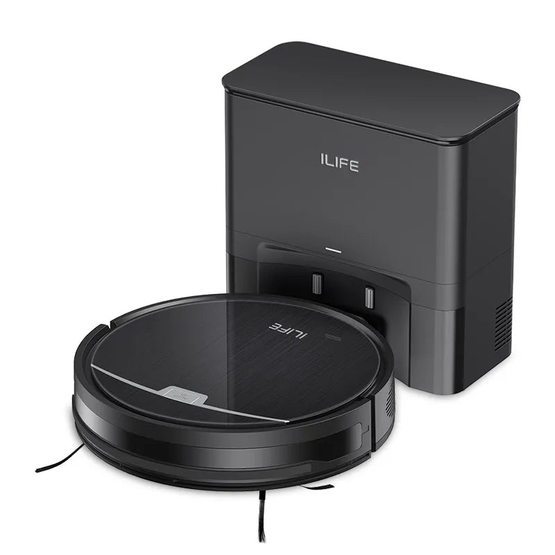 ILIFE V9/V9Pro Robot Vacuum, Self-Emptying, 3000Pa Strong Suction, Gyro Navigation, Schedule, App/Alexa Control, for Pet Hair