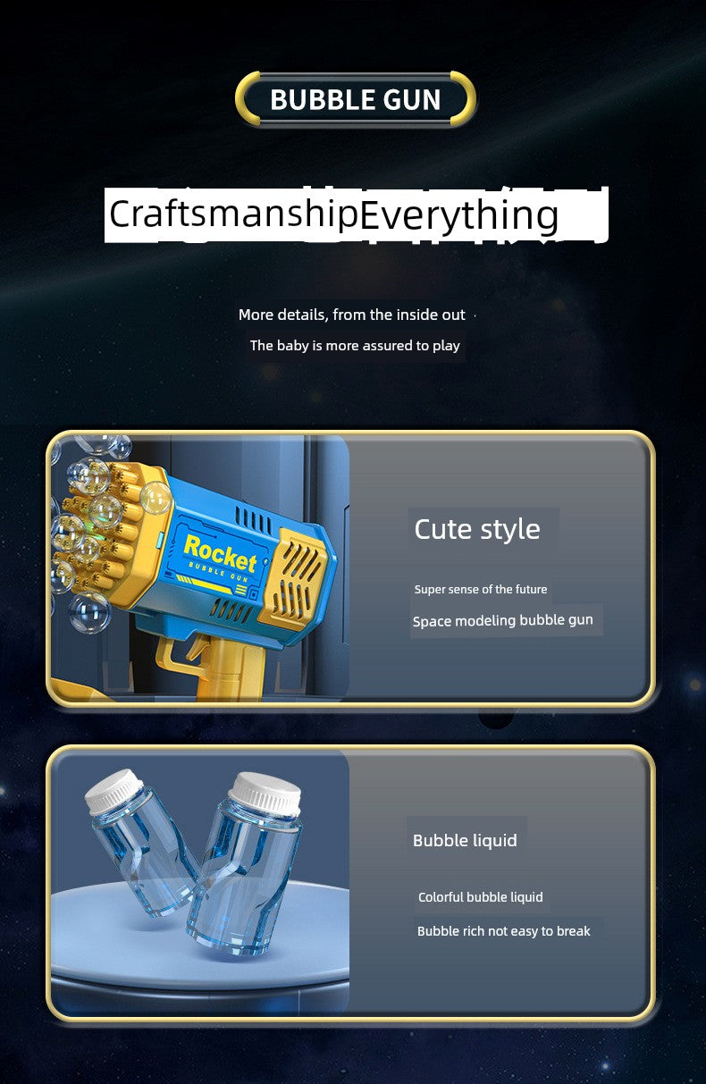 2025 New Arrival Bubble Machine Male Baby Automatic Lighting Gatling Toy Girl 105 Hole Handheld Bazooka