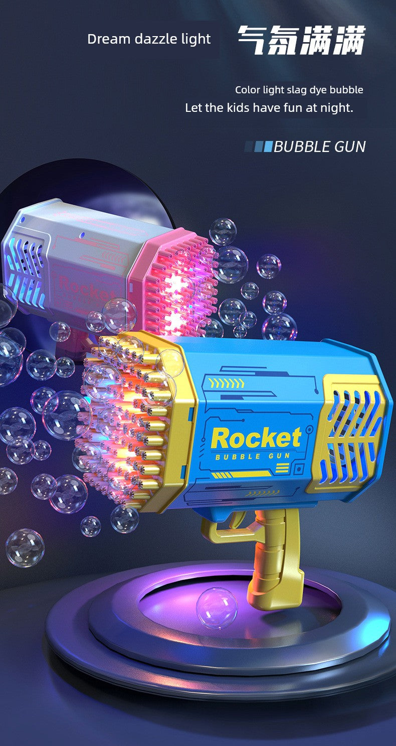2025 New Arrival Bubble Machine Male Baby Automatic Lighting Gatling Toy Girl 105 Hole Handheld Bazooka