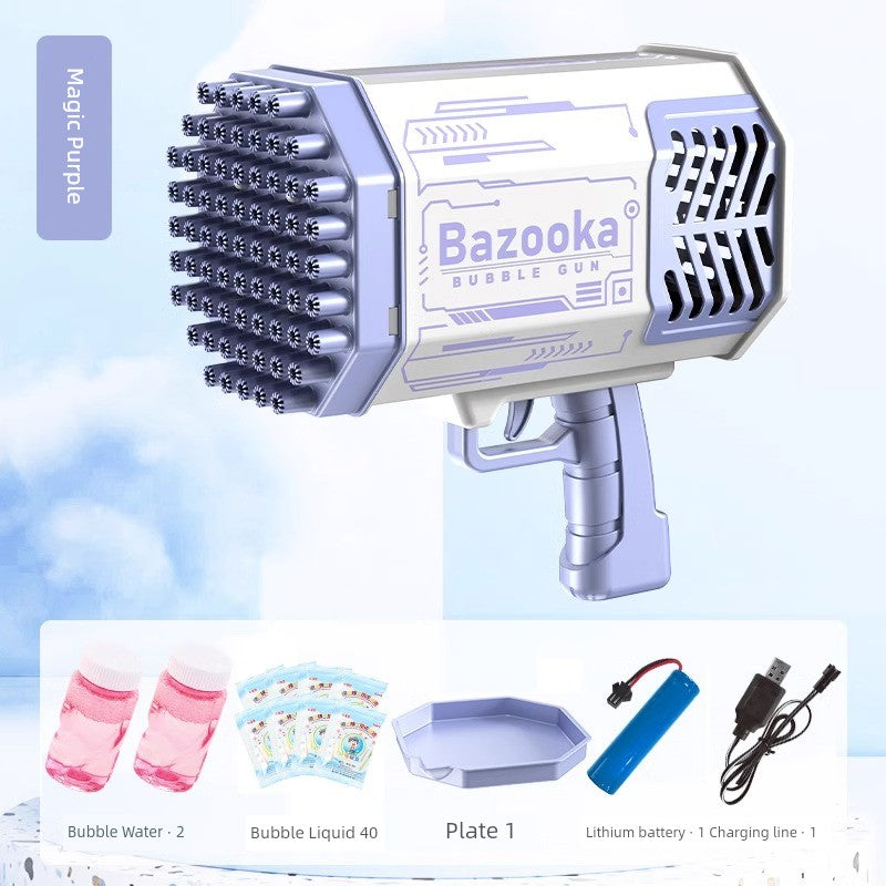 2025 New Arrival Bubble Machine Male Baby Automatic Lighting Gatling Toy Girl 105 Hole Handheld Bazooka