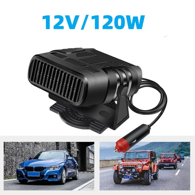 Car Heater Air Cooler Fan 12V/24V Portable Defogger Defroster Heating Fan 120W Dryer Windshield Defogging Accessories