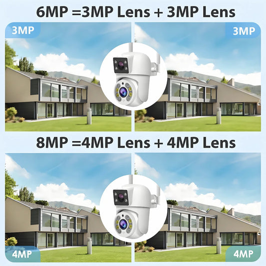 WIFI IP Camera PTZ Dual Lens Dual Screen Manual Detection Full Color Night Vision Outdoor Security