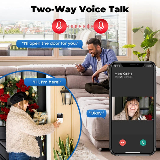 WiFi Video Doorbell Wireless Phone  IR Night Vision Doorbell Smart Home Security Door Bell