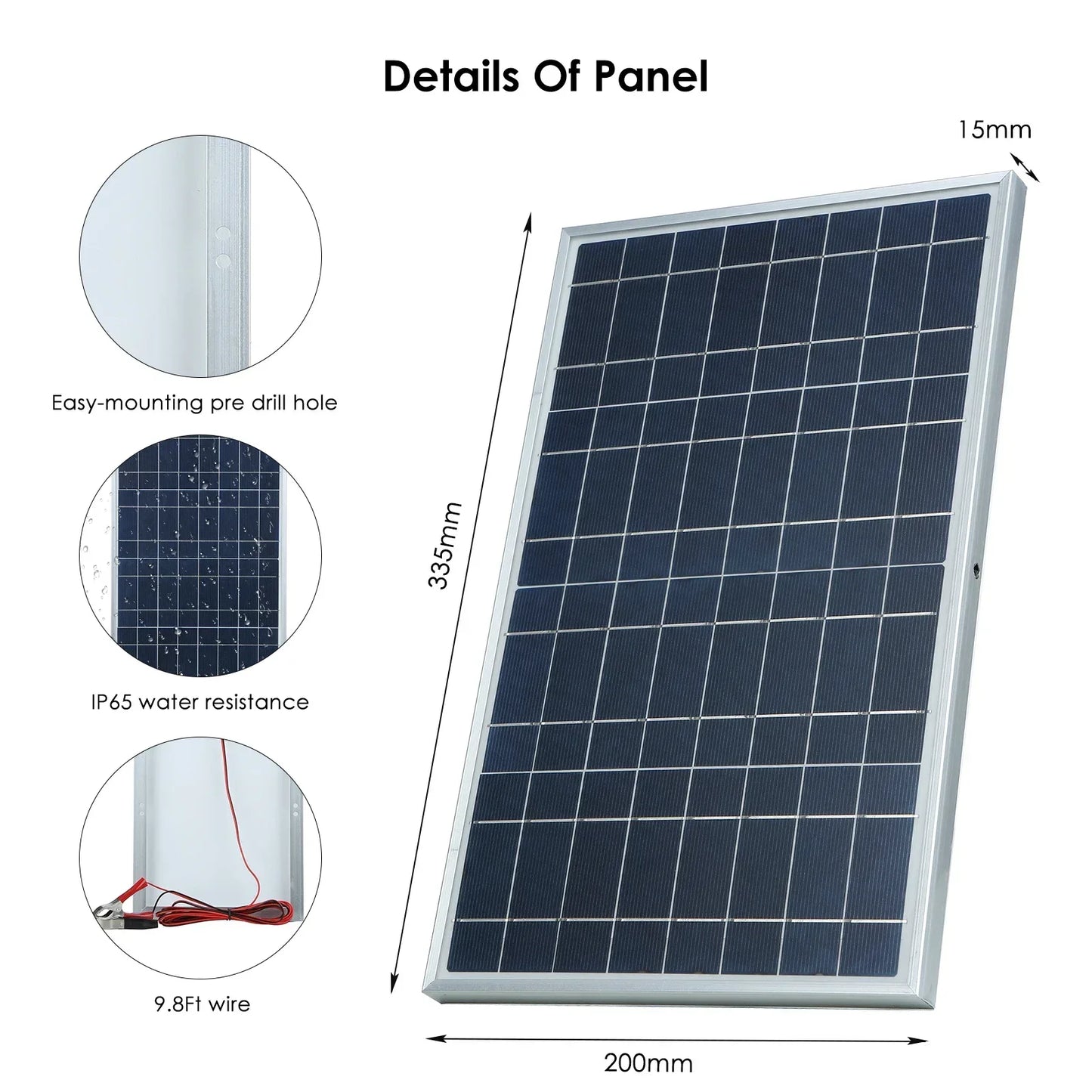 12V Polycrystalline USB Power Rechargeable Solar Cell Solar Generator for Home
