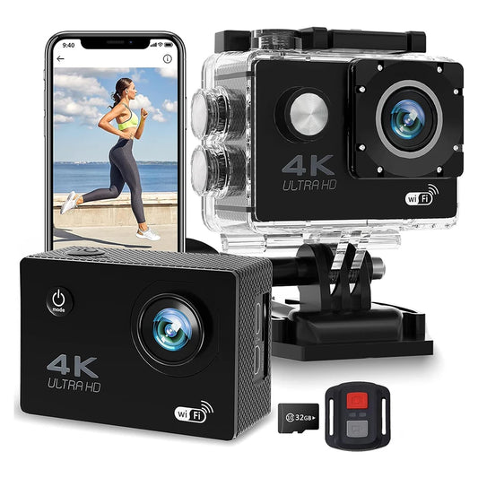 2.0" Action Camera Ultra HD 4K 30FPS WiFi Underwater Cameras Helmet Bicycle Video Recording