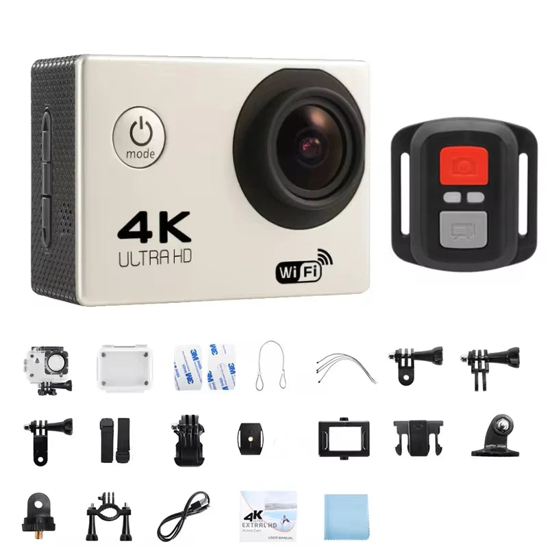 2.0" Action Camera Ultra HD 4K 30FPS WiFi Underwater Cameras Helmet Bicycle Video Recording