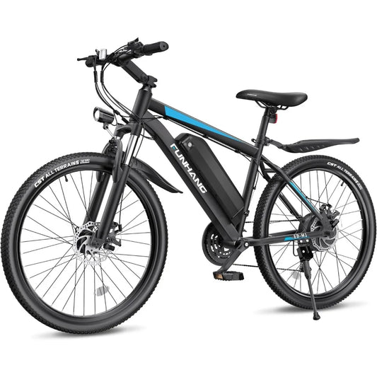 Electric Bike for Adults, 26'' 1000W Peak Up to 50 Miles 21.7MPH with 48V 374.4WH Removable Battery