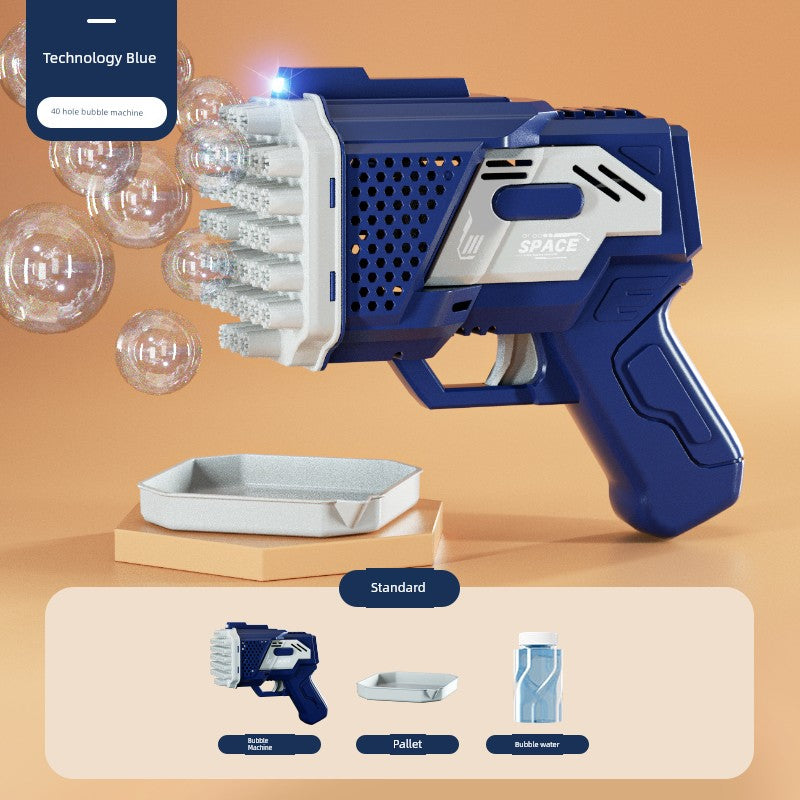 2025 New Arrival Bubble Machine Male Baby Automatic Lighting Gatling Toy Girl 105 Hole Handheld Bazooka