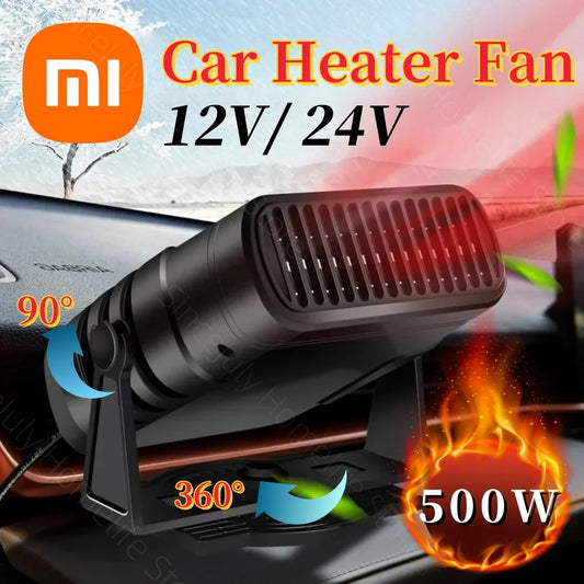 Car Heater Air Cooler Fan 12V/24V Portable Defogger Defroster Heating Fan 120W Dryer Windshield Defogging Accessories