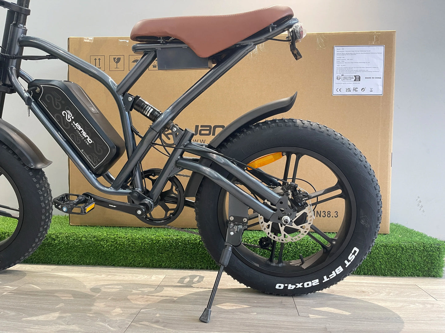 Adults Electric Bike JANSNO X50 750W 48V14AH Removable battery Fat Tire 20"*4 Off Road Mountain Ebike 25MPH Moped Style Ebike