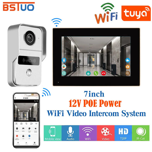 Wifi POE Video Intercom Kits Visual Doorbell System 1080P Entry Door Camera