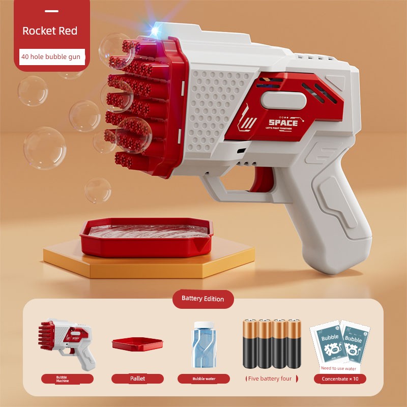 2025 New Arrival Bubble Machine Male Baby Automatic Lighting Gatling Toy Girl 105 Hole Handheld Bazooka