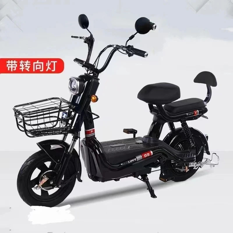 350w 48v Electric Bike 12ah Rear Hub Motor Electric Scooters City Ladies Lightweight E BikeBicycle 14*2.50 Vacuum Tire