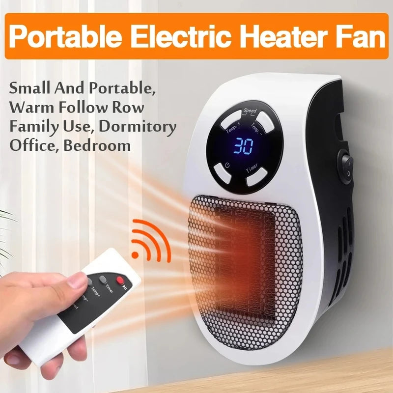 Portable Heater Electric Heater Plug In Wall Room Heater Home Appliance Heating Stove Mini Radiator Remote