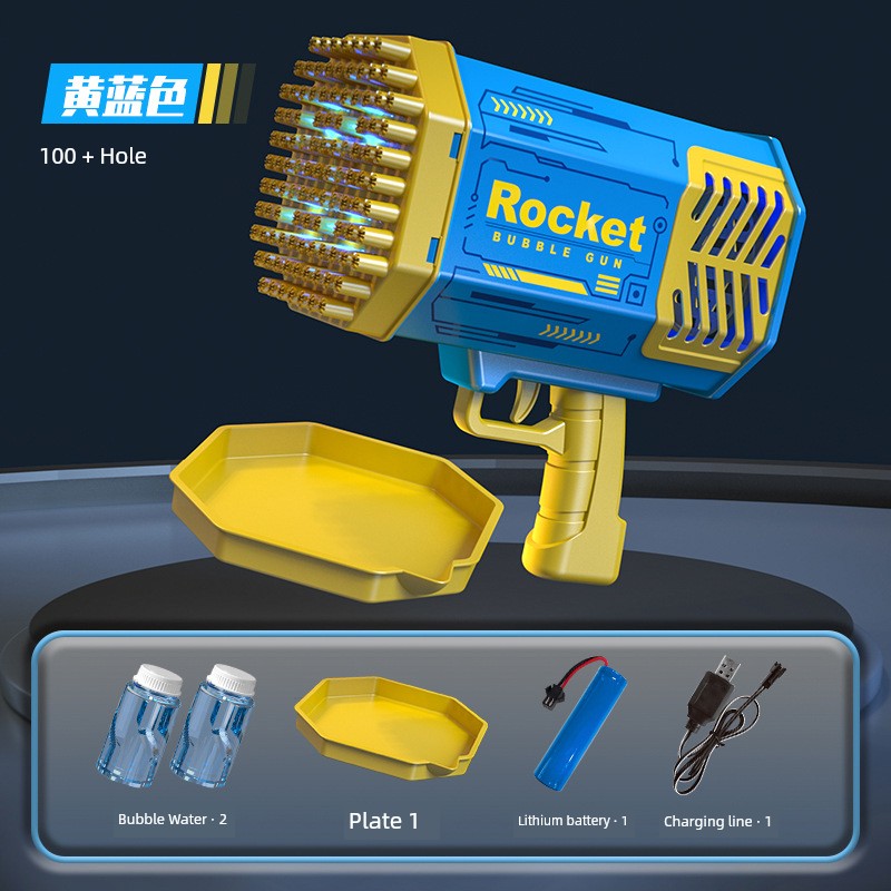 2025 New Arrival Bubble Machine Male Baby Automatic Lighting Gatling Toy Girl 105 Hole Handheld Bazooka