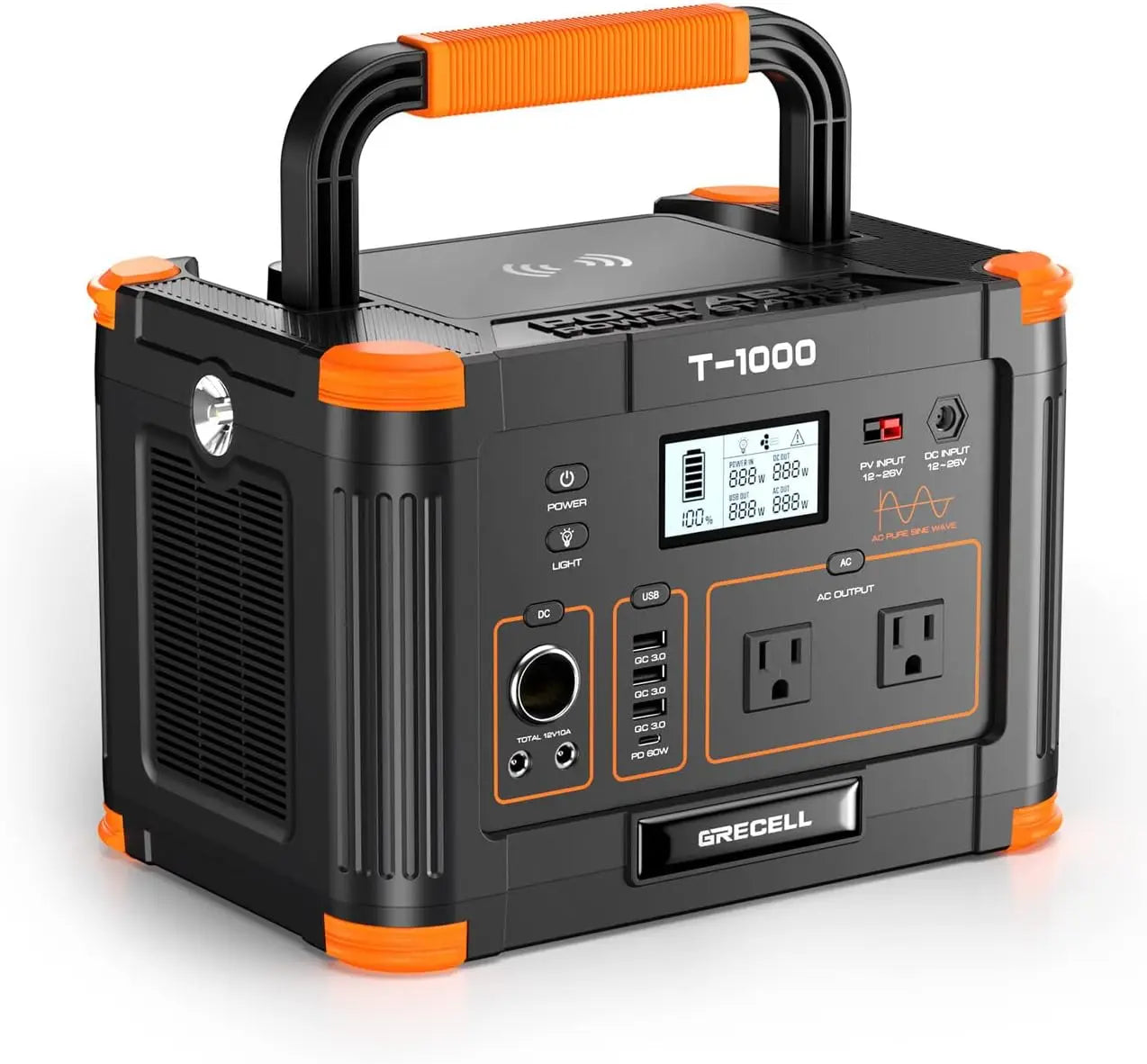 Portable Power Station 1000W, 999Wh Solar Generator, PD 60W Fast Charging Backup Lithium Battery Pack Power Supply