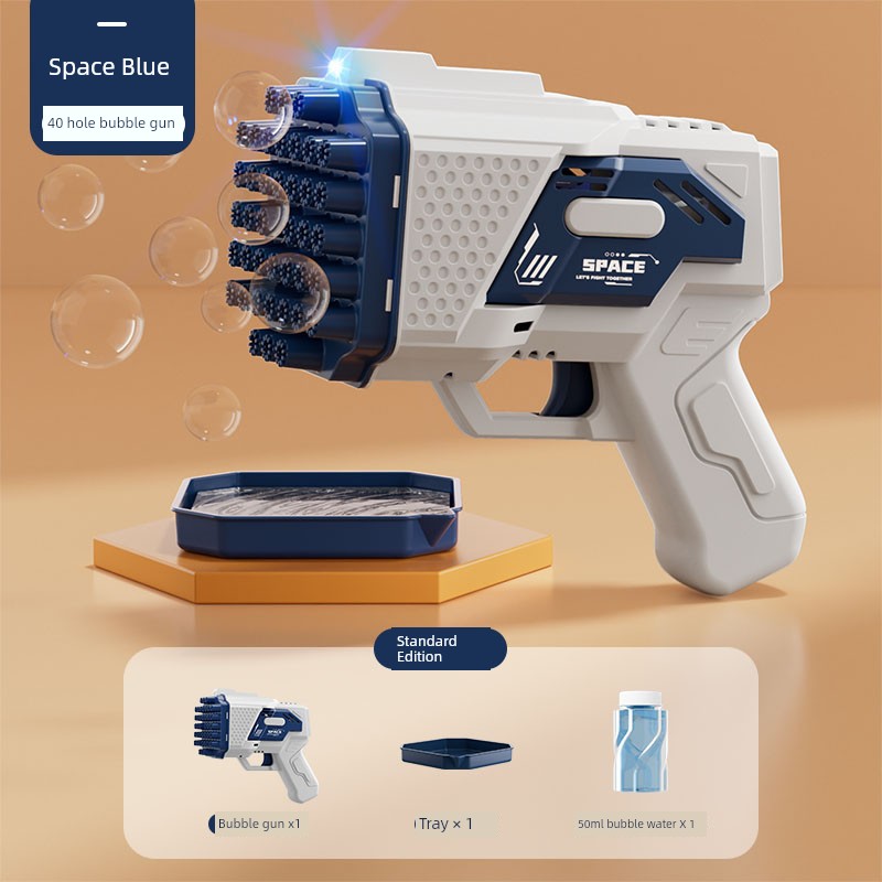 2025 New Arrival Bubble Machine Male Baby Automatic Lighting Gatling Toy Girl 105 Hole Handheld Bazooka