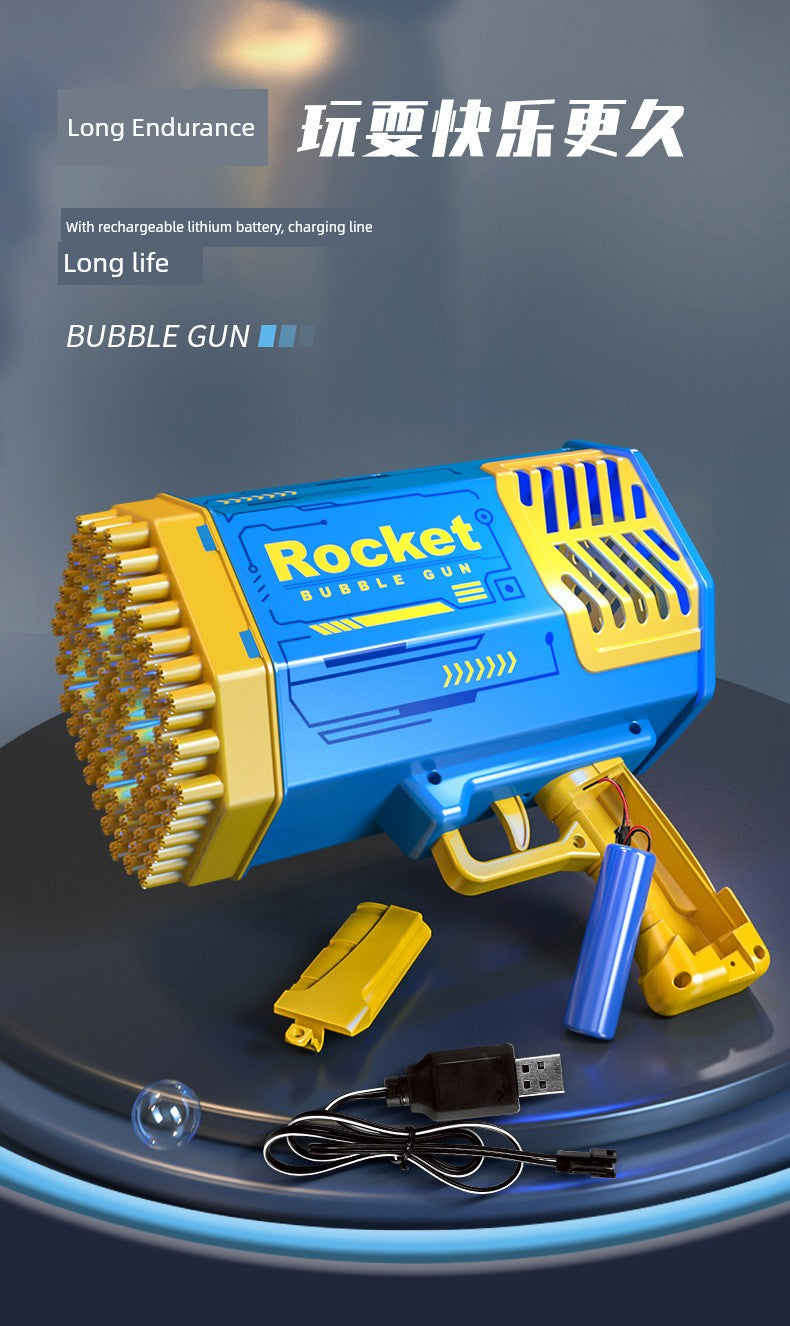 2025 New Arrival Bubble Machine Male Baby Automatic Lighting Gatling Toy Girl 105 Hole Handheld Bazooka
