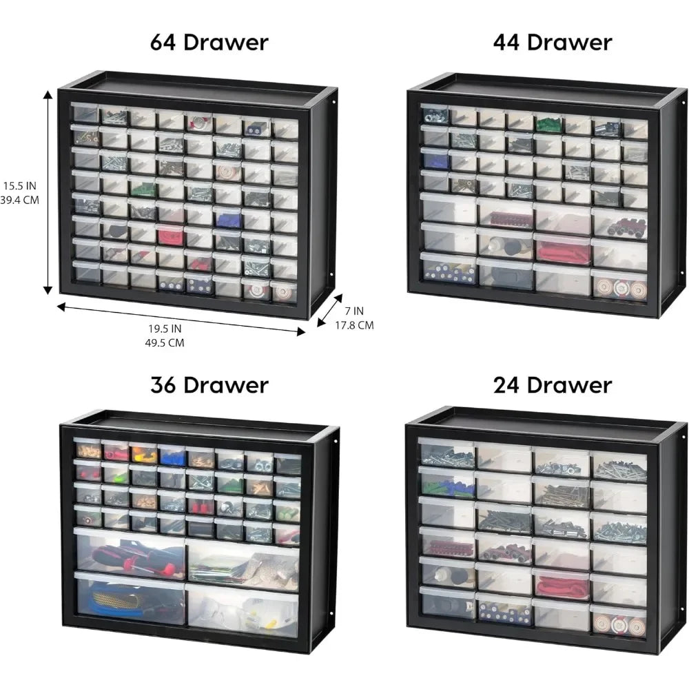 64 Drawer Parts Cabinet, Plastic Drawer Storage for Hardware Crafts USA Screw Organizer, Hardware Storage Organizer,new