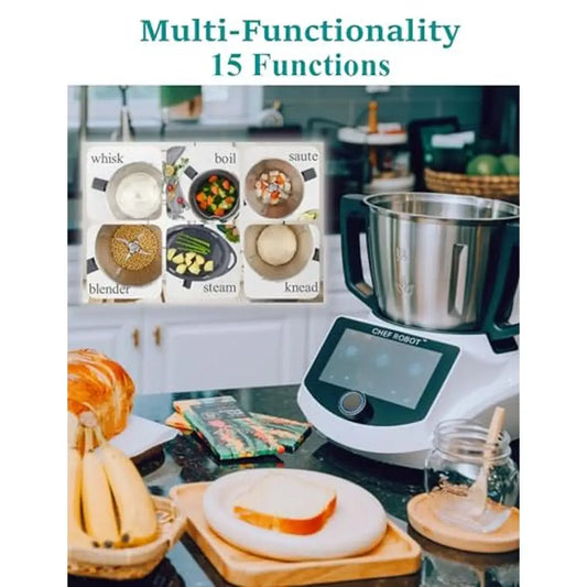 15-Function Chef Magic Kitchen Robot with Built-in Scale & 600 Recipes 3.5L Capacity