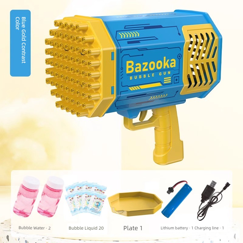 2025 New Arrival Bubble Machine Male Baby Automatic Lighting Gatling Toy Girl 105 Hole Handheld Bazooka