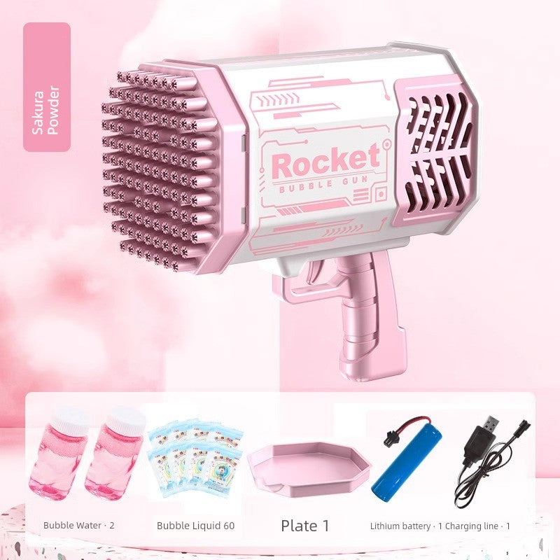 2025 New Arrival Bubble Machine Male Baby Automatic Lighting Gatling Toy Girl 105 Hole Handheld Bazooka