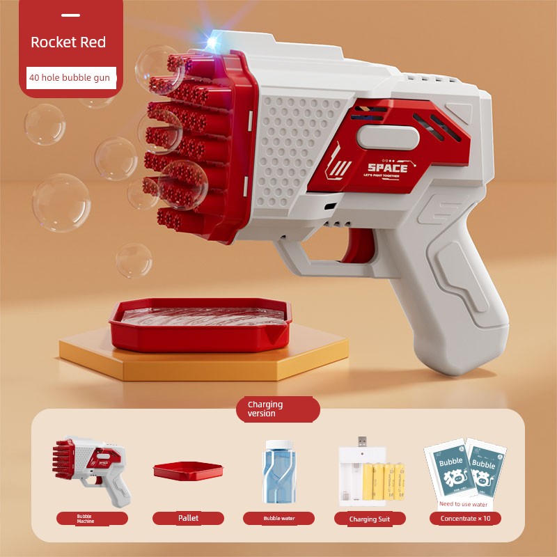 2025 New Arrival Bubble Machine Male Baby Automatic Lighting Gatling Toy Girl 105 Hole Handheld Bazooka