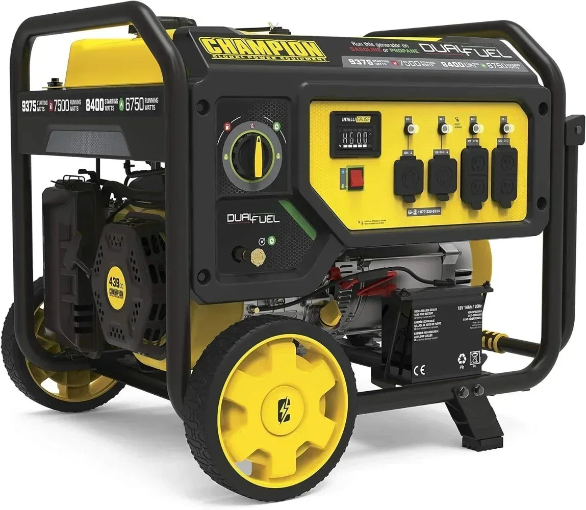 4750-Watt Dual Fuel Portable Generator with Electric Start Wheel Kit