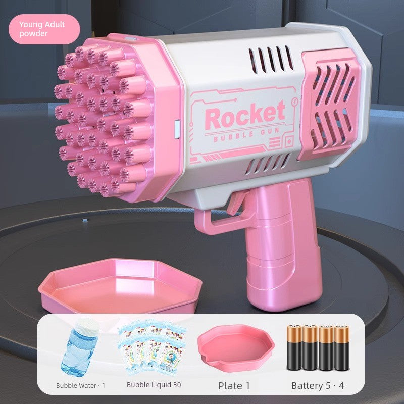 2025 New Arrival Bubble Machine Male Baby Automatic Lighting Gatling Toy Girl 105 Hole Handheld Bazooka