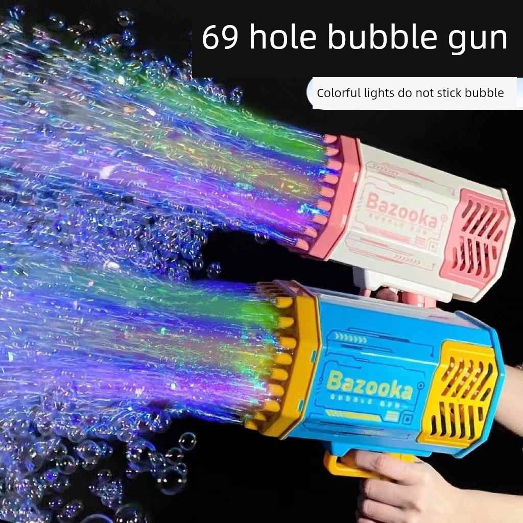 2025 New Arrival Bubble Machine Male Baby Automatic Lighting Gatling Toy Girl 105 Hole Handheld Bazooka