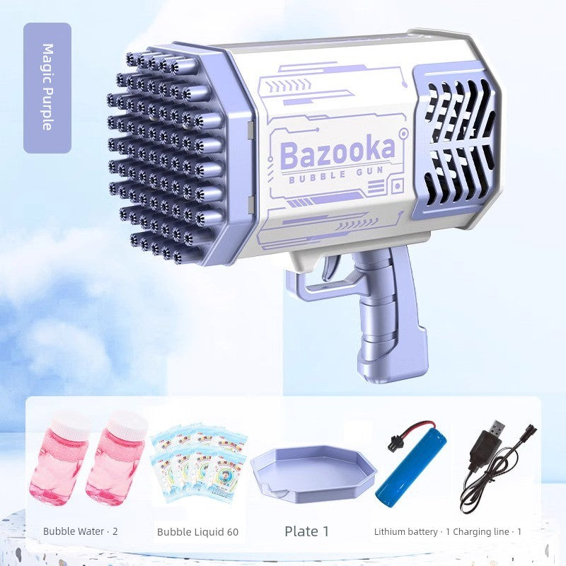 2025 New Arrival Bubble Machine Male Baby Automatic Lighting Gatling Toy Girl 105 Hole Handheld Bazooka