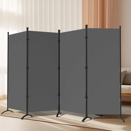 4 Panel Room Divider, Folding Privacy Screen Wall Divider for Room Separation, Freestanding Room Partitions，84”W×67”H