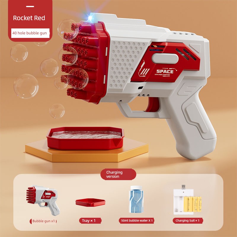 2025 New Arrival Bubble Machine Male Baby Automatic Lighting Gatling Toy Girl 105 Hole Handheld Bazooka