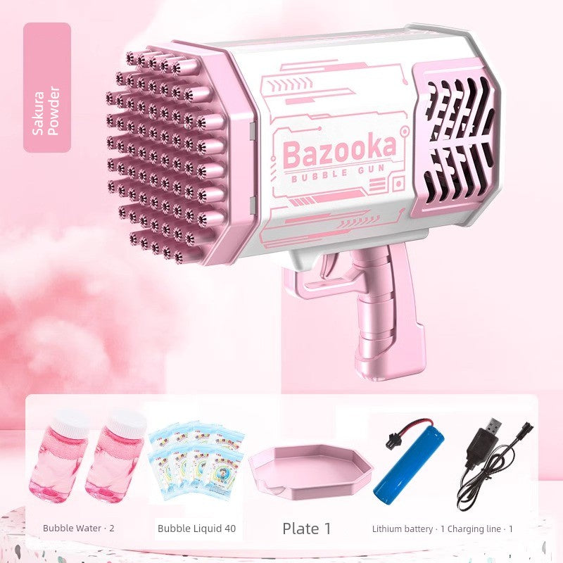 2025 New Arrival Bubble Machine Male Baby Automatic Lighting Gatling Toy Girl 105 Hole Handheld Bazooka