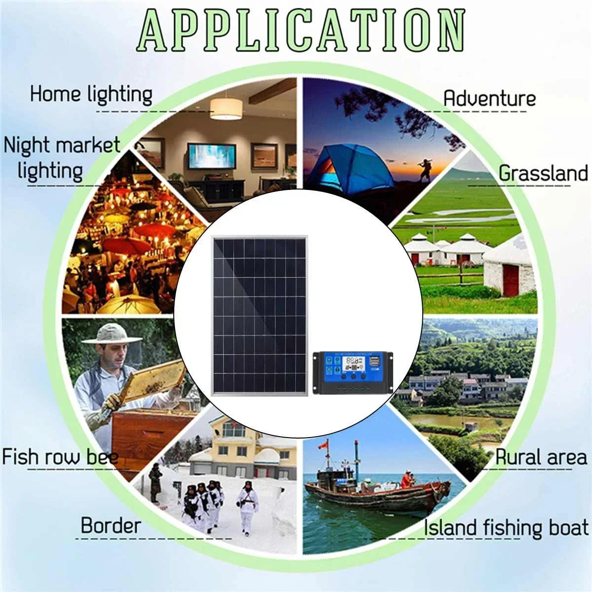 12V Polycrystalline USB Power Rechargeable Solar Cell Solar Generator for Home