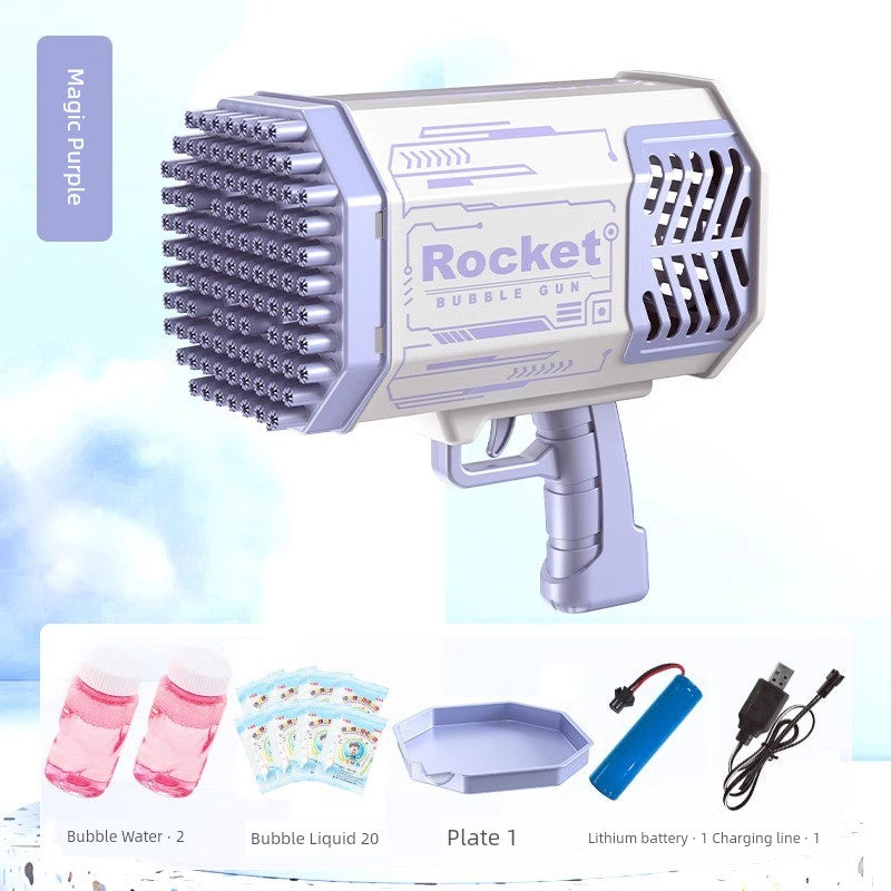 2025 New Arrival Bubble Machine Male Baby Automatic Lighting Gatling Toy Girl 105 Hole Handheld Bazooka