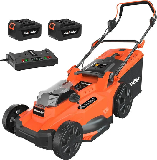 Lawn Mower, 17Inch Electric Lawn Mower Cordless, 40V 2-in-1 Battery Powered Lawn Mower with Brushless Motor, 6-Positio