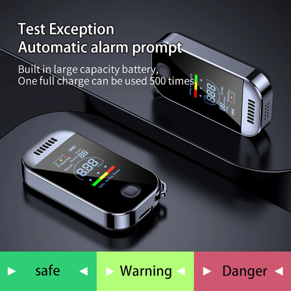 NEW Digital Breath Alcohol Tester Professional Breathalyzer With LCD Display USB Rechargeable Electronic Alcohol Tester Keychain