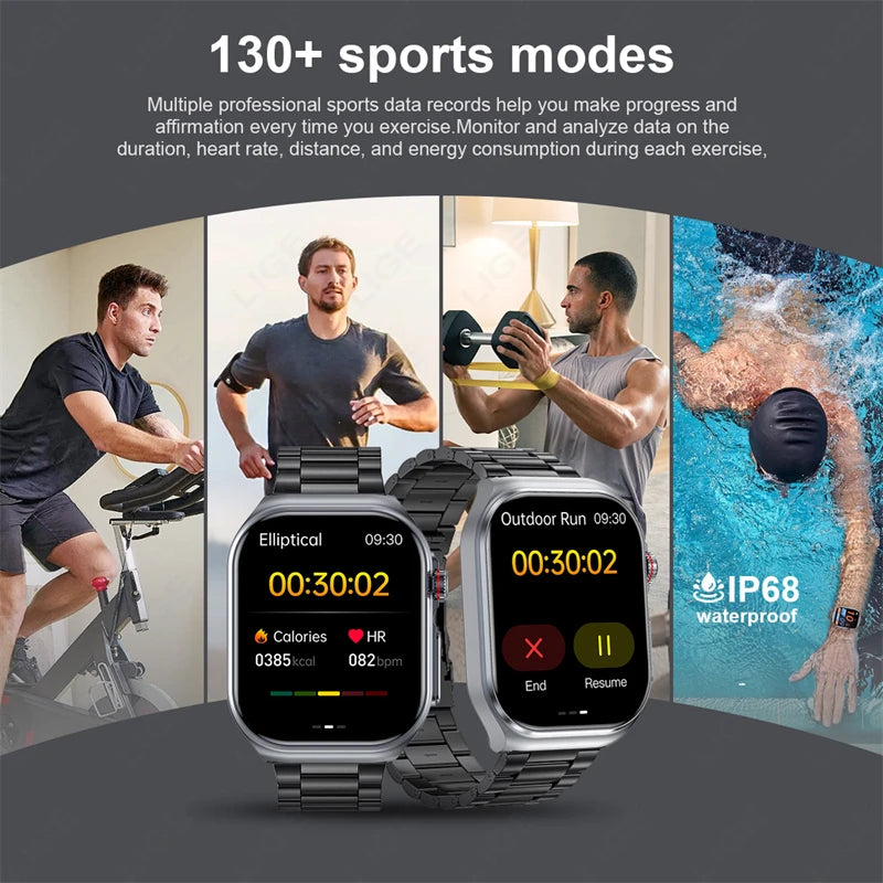 AI Medical Diagnosis Blood Lipids Uric Acid  Waterproof Watch Bluetooth Call Health