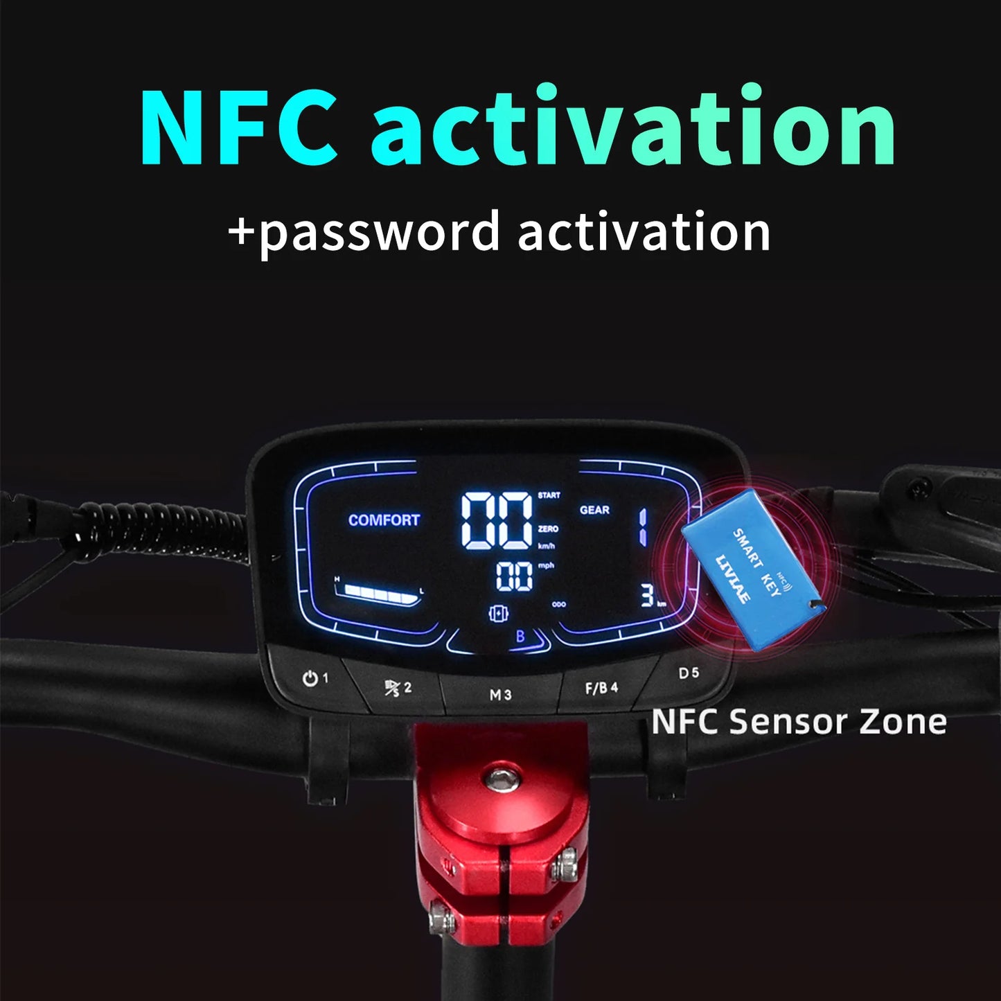 3200W Electric Scooter With Seat 52V 28AH 36MPH Folding EScooter For Adult 90-110KM Range 10'' Vacuum Tires EScooter With APP