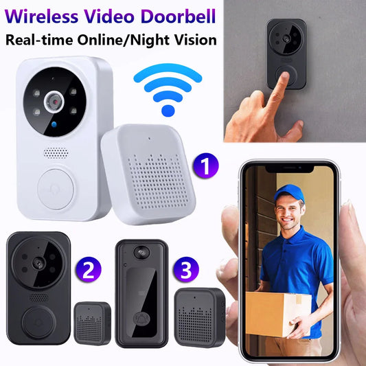 WiFi Smart Video Doorbell Camera Night Vision Wireless Visual Intercom Doorbell Intelligent Doorbell Indoor Outdoor Surveillance