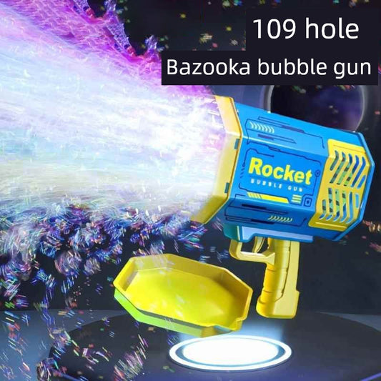 2025 New Arrival Bubble Machine Male Baby Automatic Lighting Gatling Toy Girl 105 Hole Handheld Bazooka