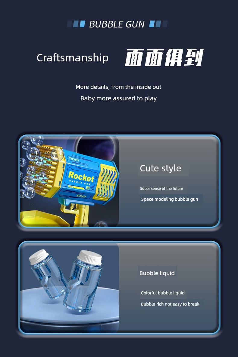 2025 New Arrival Bubble Machine Male Baby Automatic Lighting Gatling Toy Girl 105 Hole Handheld Bazooka