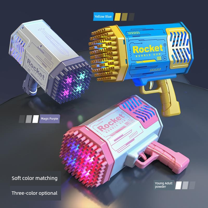 2025 New Arrival Bubble Machine Male Baby Automatic Lighting Gatling Toy Girl 105 Hole Handheld Bazooka