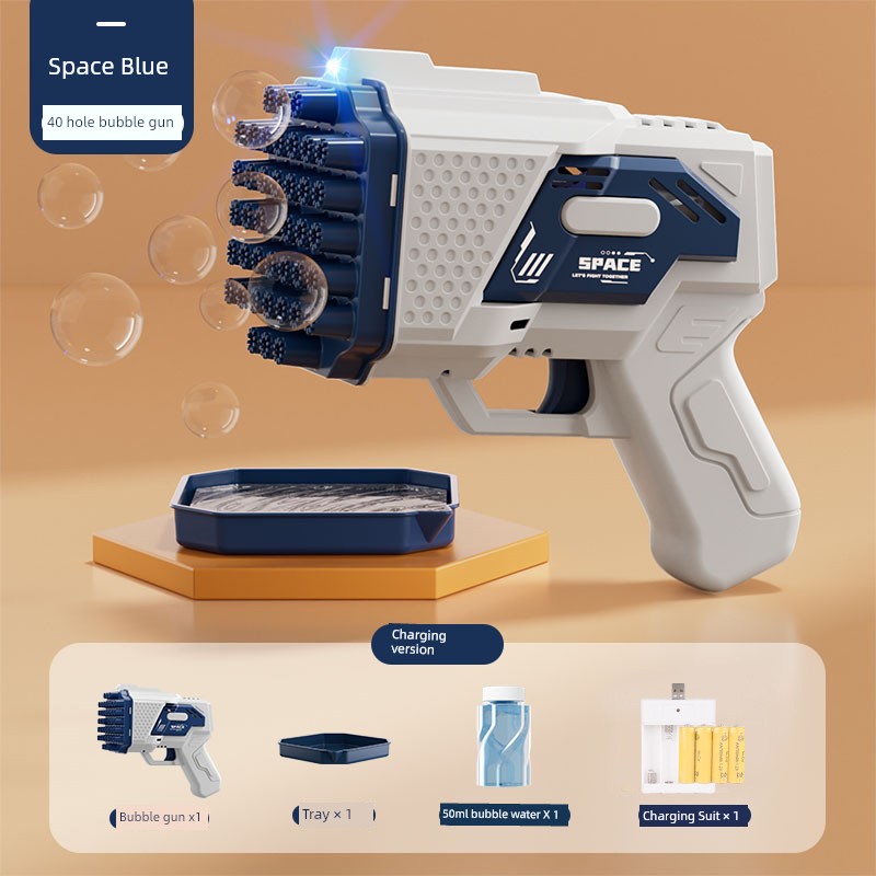 2025 New Arrival Bubble Machine Male Baby Automatic Lighting Gatling Toy Girl 105 Hole Handheld Bazooka